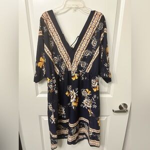 SHEIN Navy Floral Dress